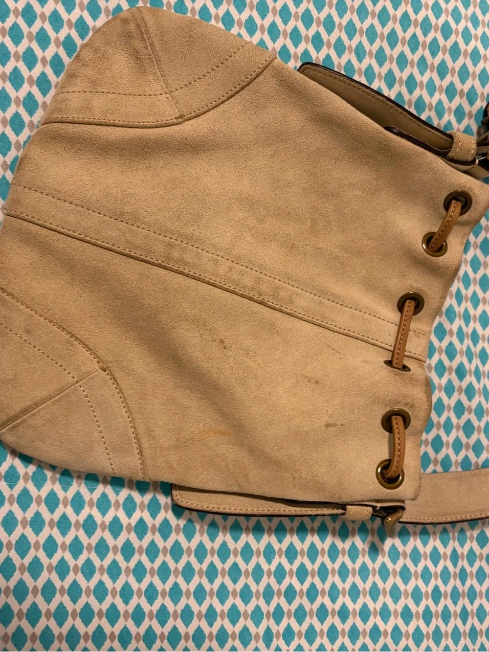 Vintage Coach Suede Drawstring Crossbody